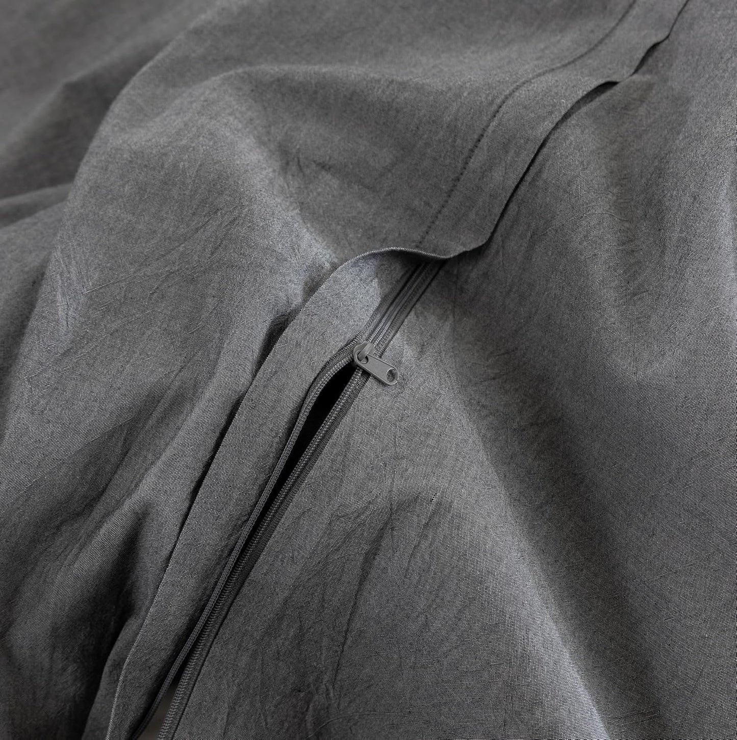 FOSSA Duvet Cover Set 100% Washed Cotton Linen Feel Super Soft Breathable Cozy 3 Pieces Bedding Sets Solid Dark Grey Super King