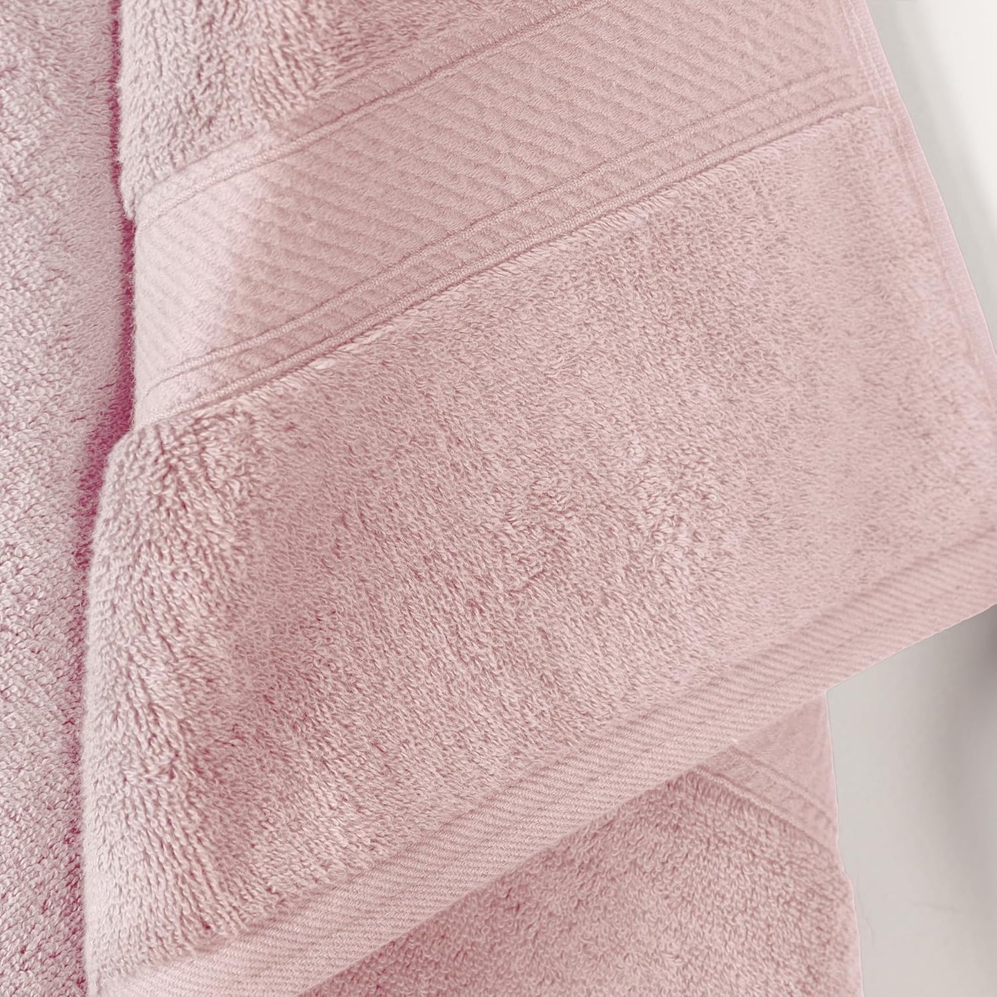 Superior Egyptian Cotton Pile Bath Towel Set of 2, Ultra Soft Luxury Towels, Thick Plush Essentials, Absorbent Heavyweight, Guest Bath, Hotel, Spa, Home Bathroom, Shower Basics, Tea Rose