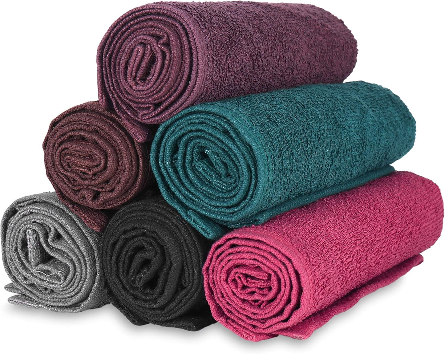 Arkwright Bleach Proof Salon Towels - Pack of 12 - Highly Absorbent, 100% Cotton, Quick Dry Spa Face Towel for Hair Stylist, Barber, Pedicure, and Esthetician, 16 x 28 in, Charcoal