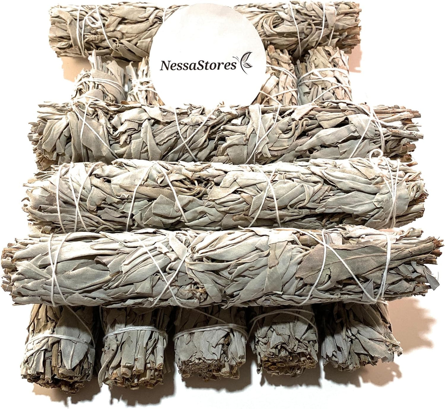 NessaStores 1 pc California White Sage Extra Large Smudge Stick, 9-Inch Hand Tied, All Natural, Ethically Sourced for Home Cleansing, Stress Relief, & Clearing Negative Energy JC-139