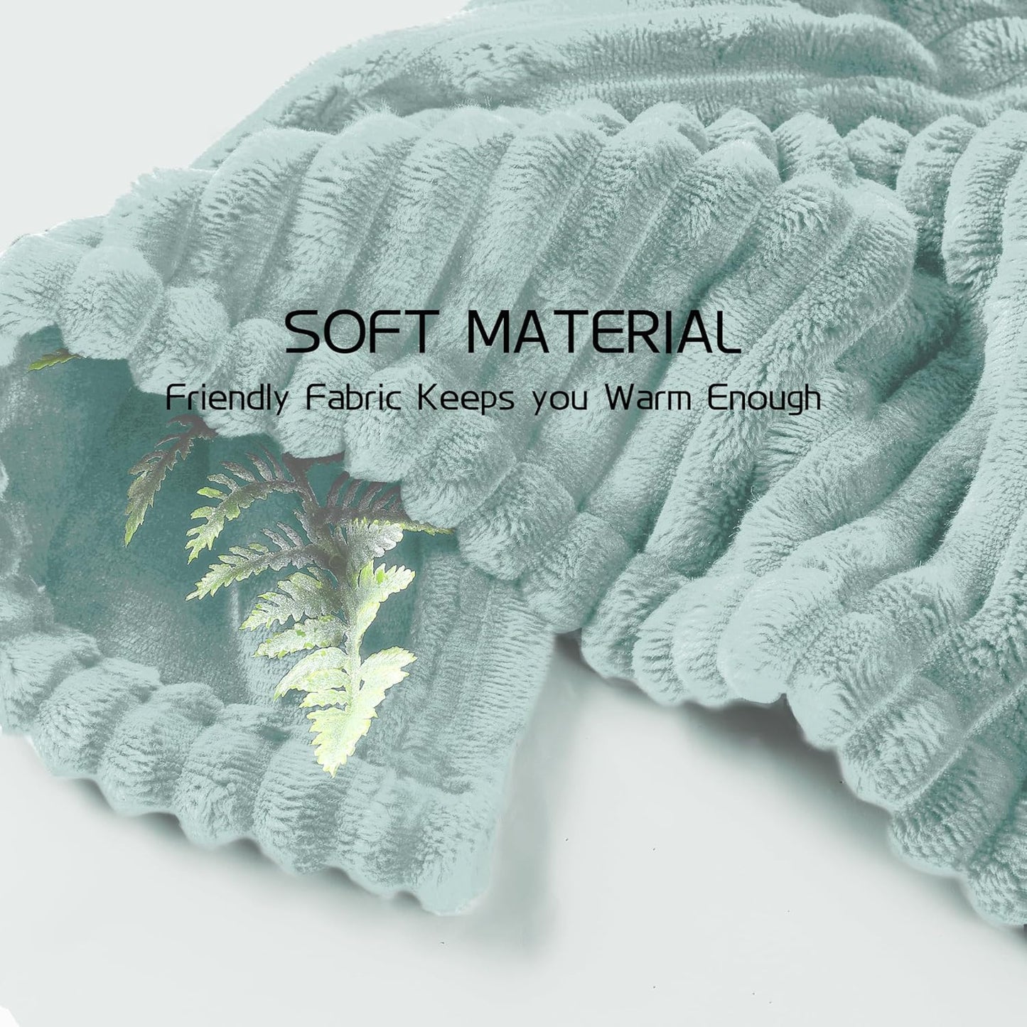 Electric Heated Blanket Full-Size 72x84 Inch - Ultra Soft Silky Flannel with Ribbed Texture, 10 Heating Levels and 12 Hours Auto-Off Feature - Mint Green