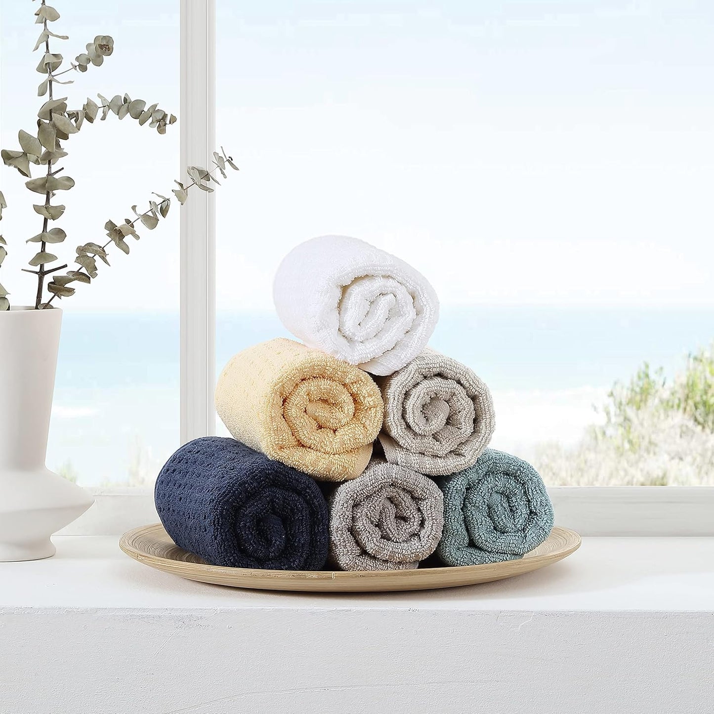 Tommy Bahama- Hand Towel Set, Highly Absorbent Cotton Bathroom Decor, Low Linting & Fade Resistant (Northern Pacific Light Brown, 2 Piece)