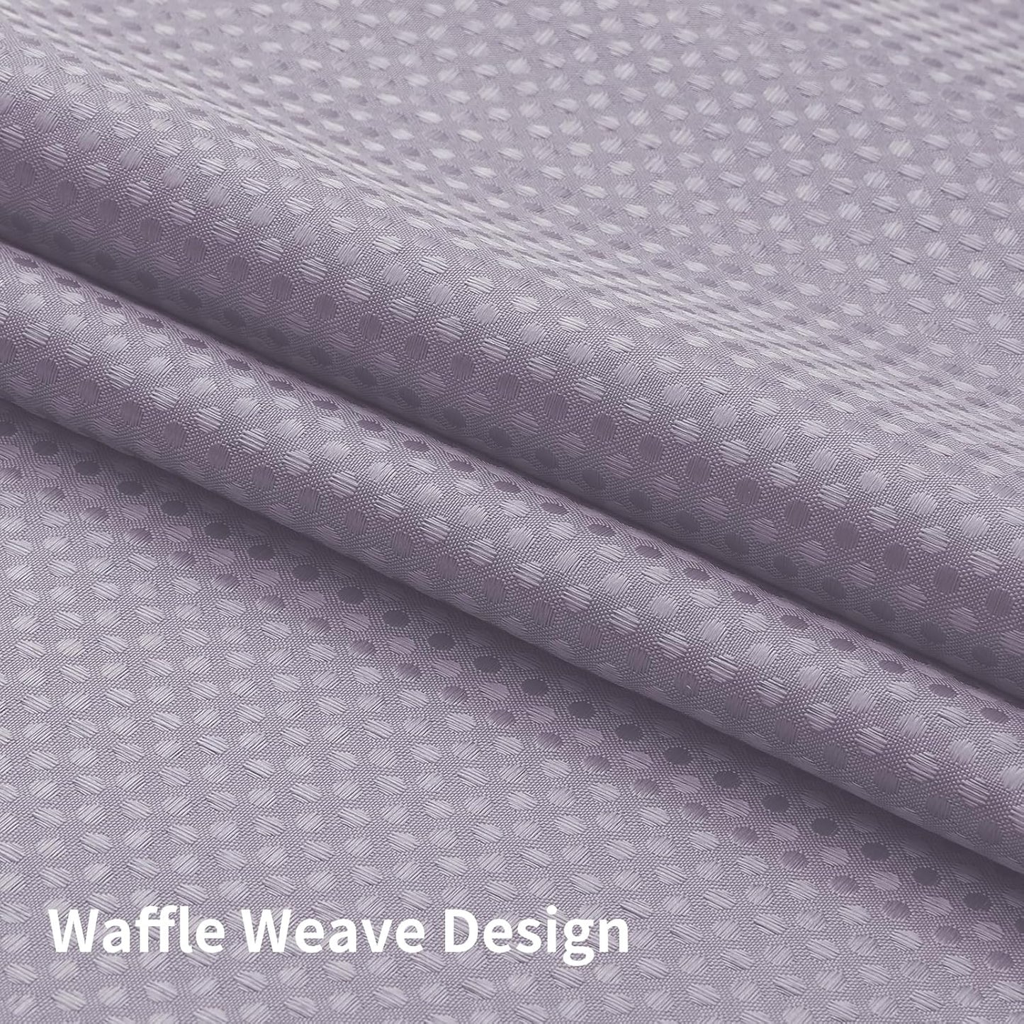 Colorful Star No Hook Shower Curtain with Snap in Fabric Liner, Waffle Weave Heavy Duty Thick Shower Curtains with Mesh Top Window, Hotel Style Waterproof Bathroom Curtain Set, 72 x 75 Inch, Lavender