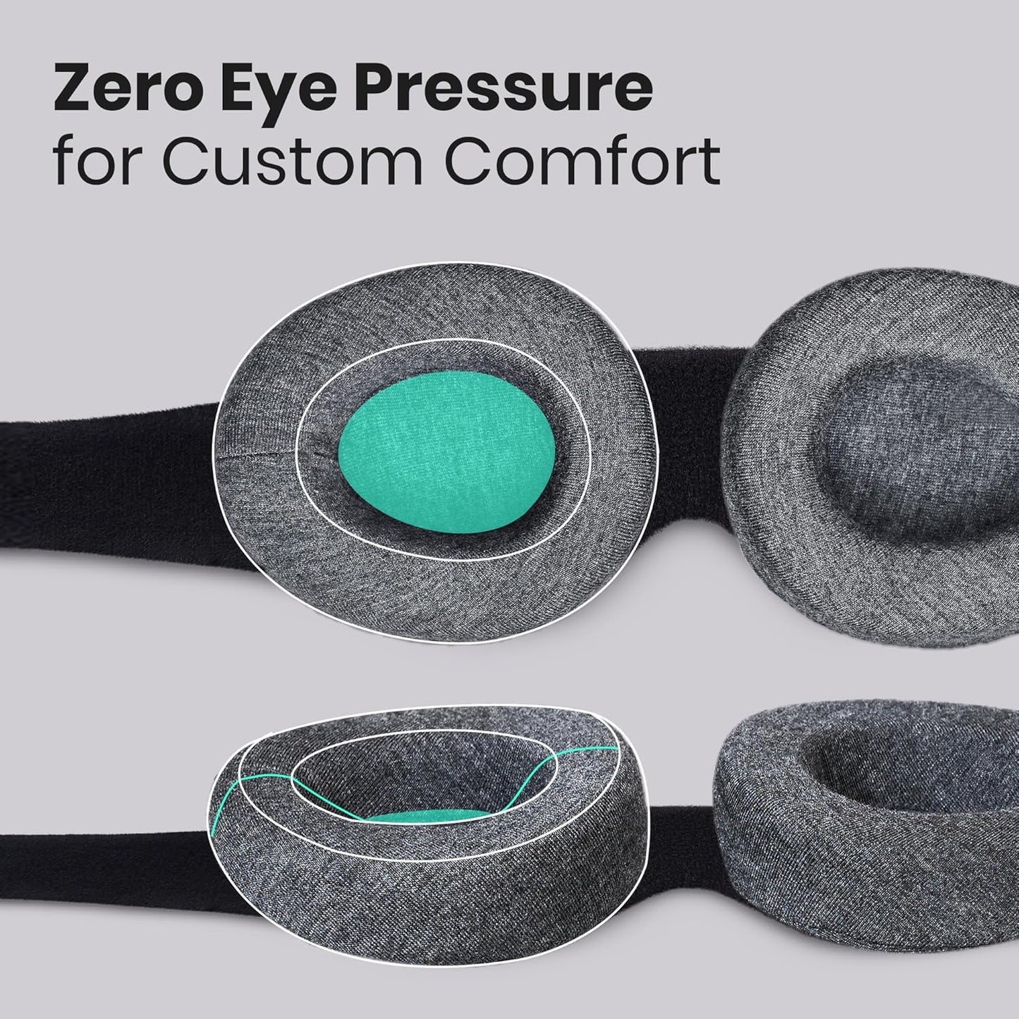 Manta Sleep Mask - 100% Light Blocking, Adjustable Sleeping Mask with Detachable Eye Cups, Ultra Comfortable for Women & Men, Zero Pressure on Lashes, Perfect for Travel/Shift Work
