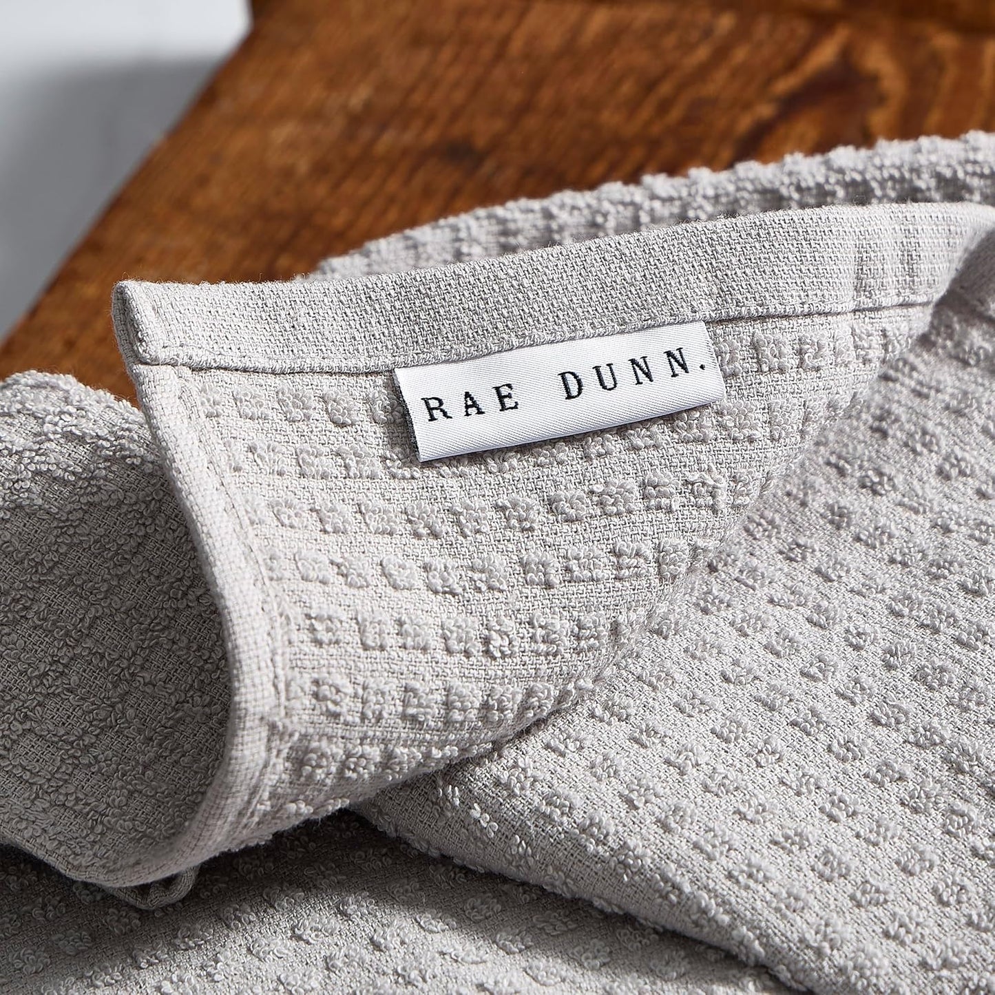 Rae Dunn Hand Towels, Embroidered Decorative Hand Towel for Kitchen and Bathroom, 100% Cotton, Gray- Family/Love, 16"x 26"