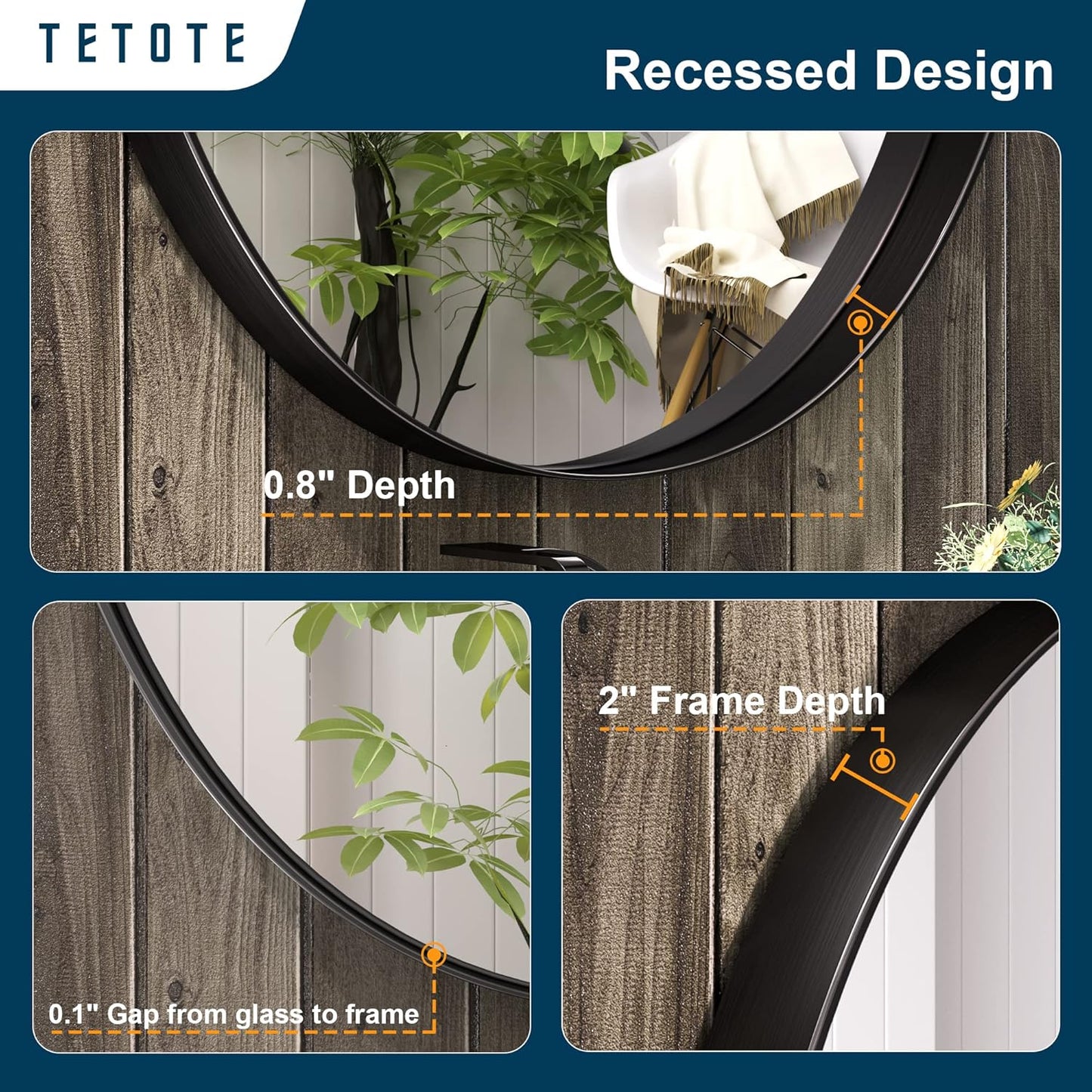 TETOTE Black Oval Mirror for Bathroom, 22 x 30 Matte Black Framed Oval Wall Mirror for Vanity, Modern Decorative Shatterproof Mirrors for Entryway, Living Room, Bedroom