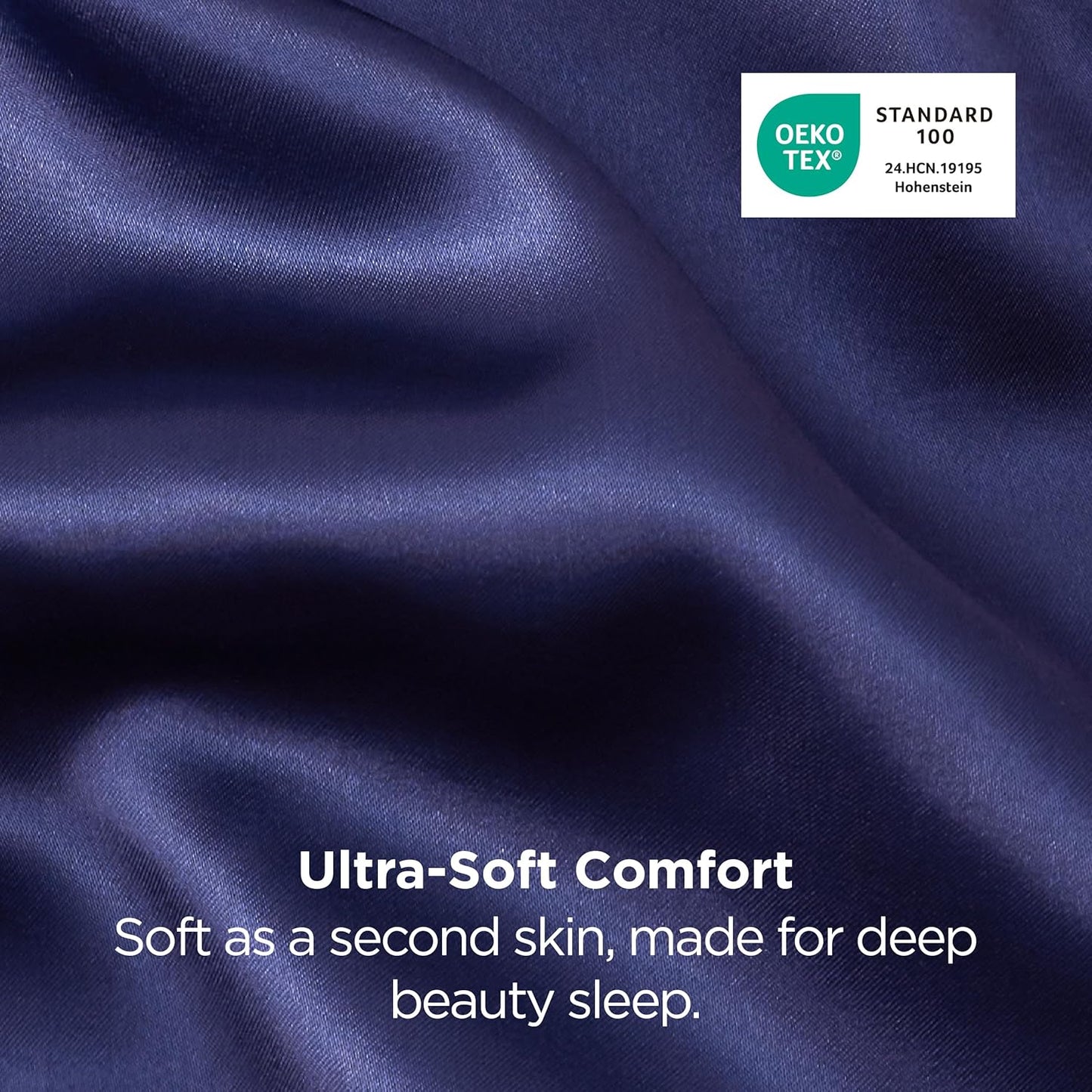 Bedsure Satin Pillowcases, Similar to Silk Pillow Cases Queen Size Set of 2, Pillow Case for Sleeping Women with Envelope Closure, Gifts for Women Men, Navy, 20x30 Inches, 2pcs