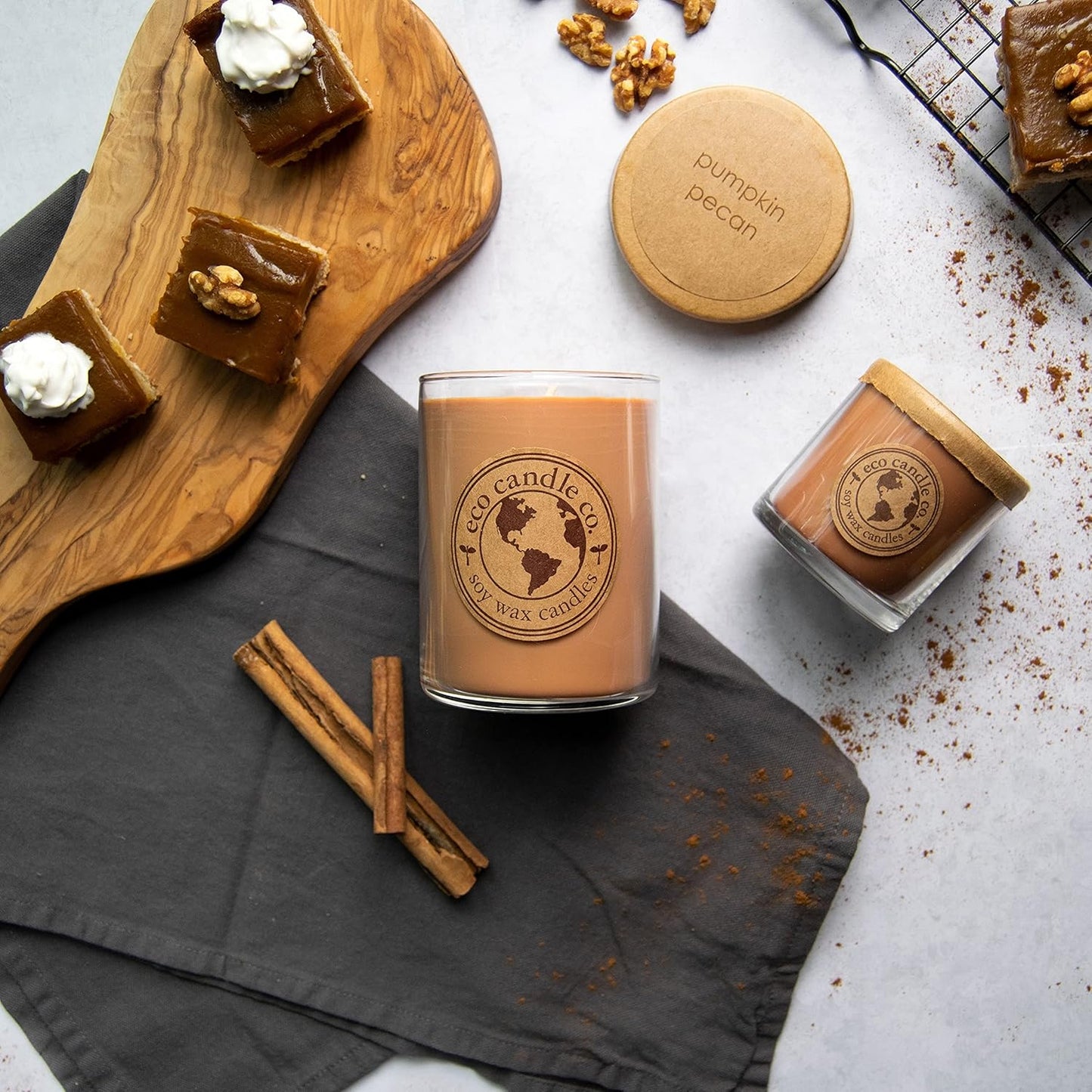 ECO CANDLE CO. Room & Linen Spray, Pumpkin Pecan, 8 oz. - Scents Of Pumpkin, Pecans, & Maple Syrup - Recycled Aluminum Bottle, No Propellents, Pump Top, All Natural Ingredients