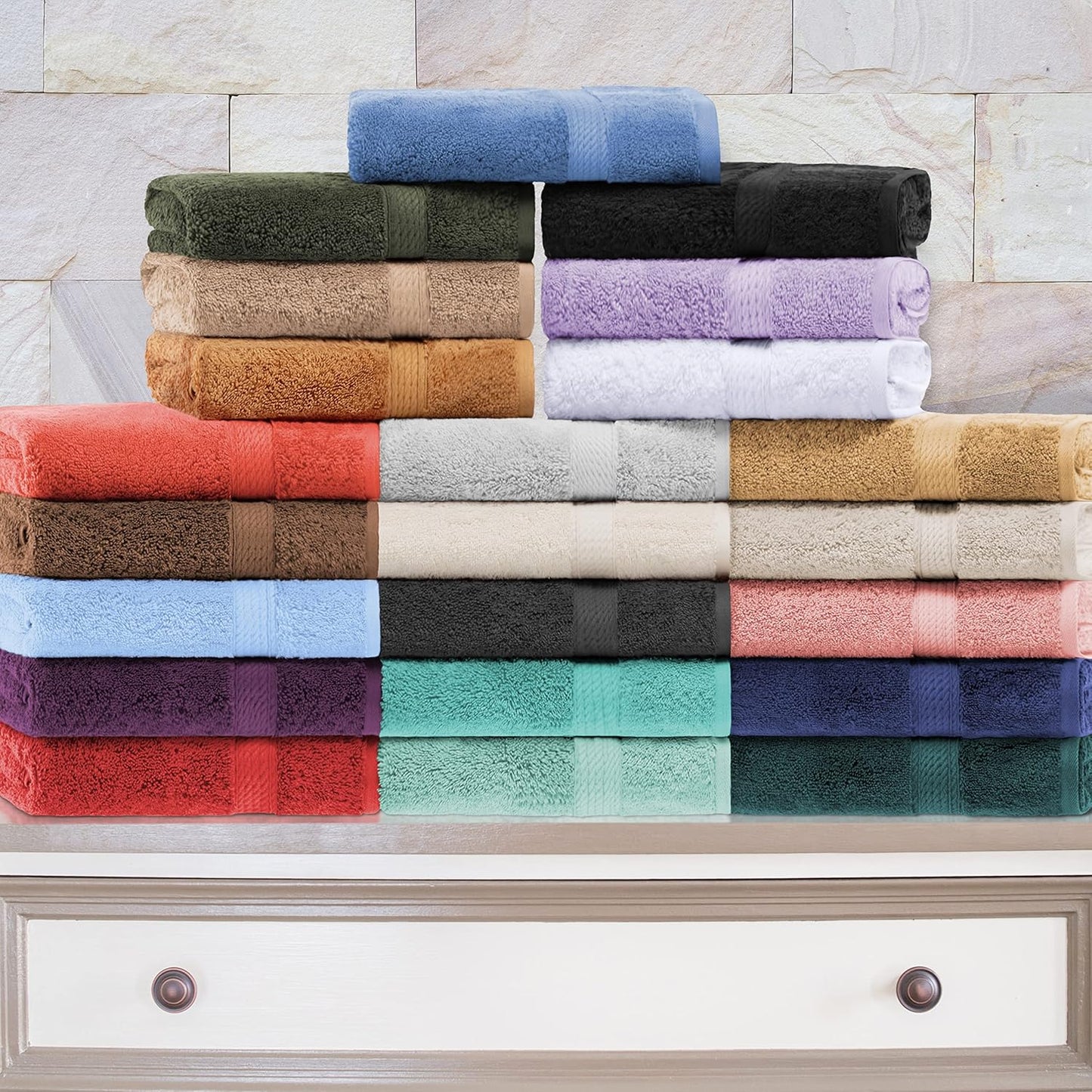 Superior Egyptian Cotton Pile Face Towel/Washcloth Set of 6, Ultra Soft Luxury Towels, Thick Plush Essentials, Absorbent Heavyweight, Guest Bath, Hotel, Spa, Home Bathroom, Shower Basics, Turquoise
