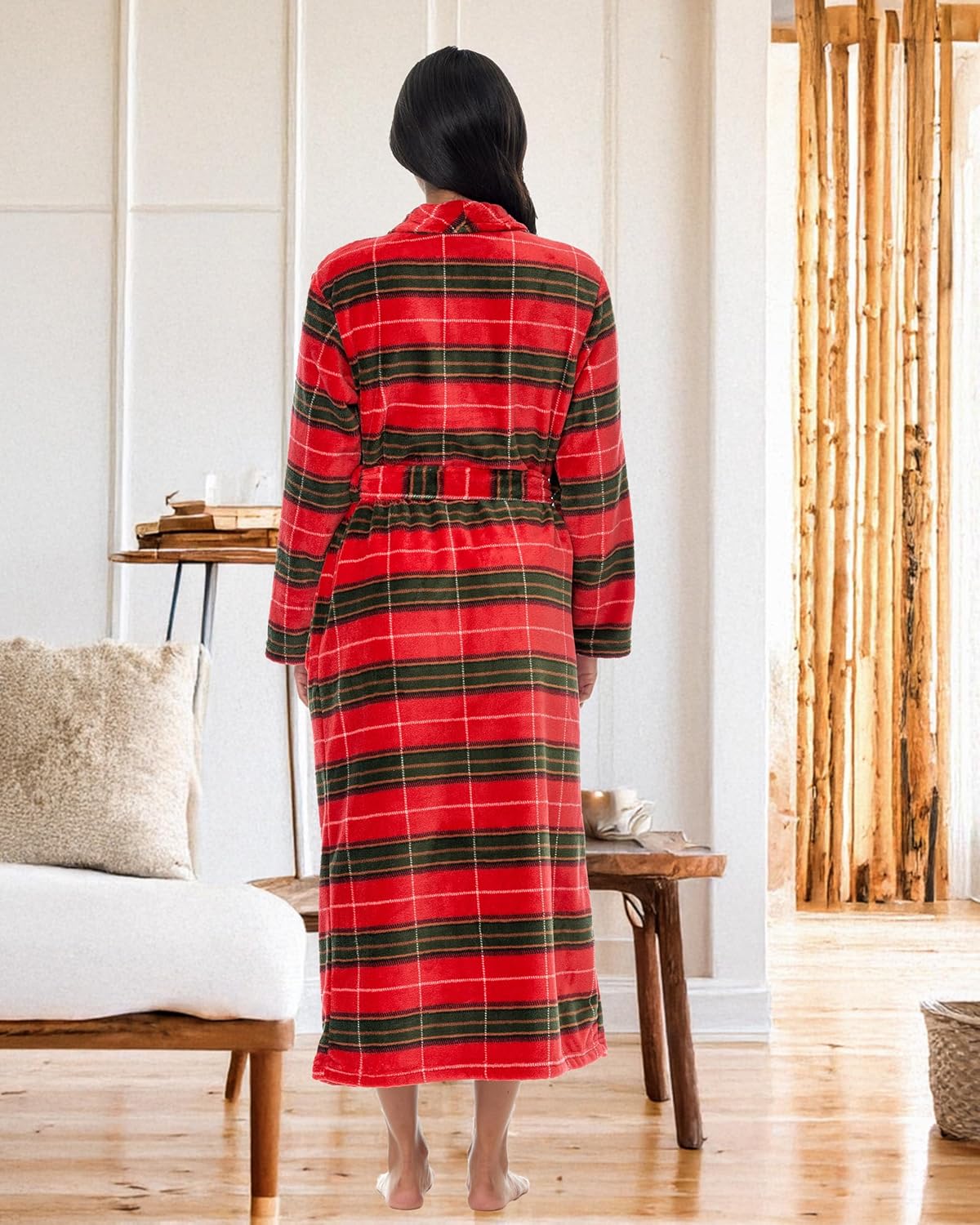 Alexander Del Rossa Plush Robe for Women, Long Fleece Winter Bath Robe, Plus Size