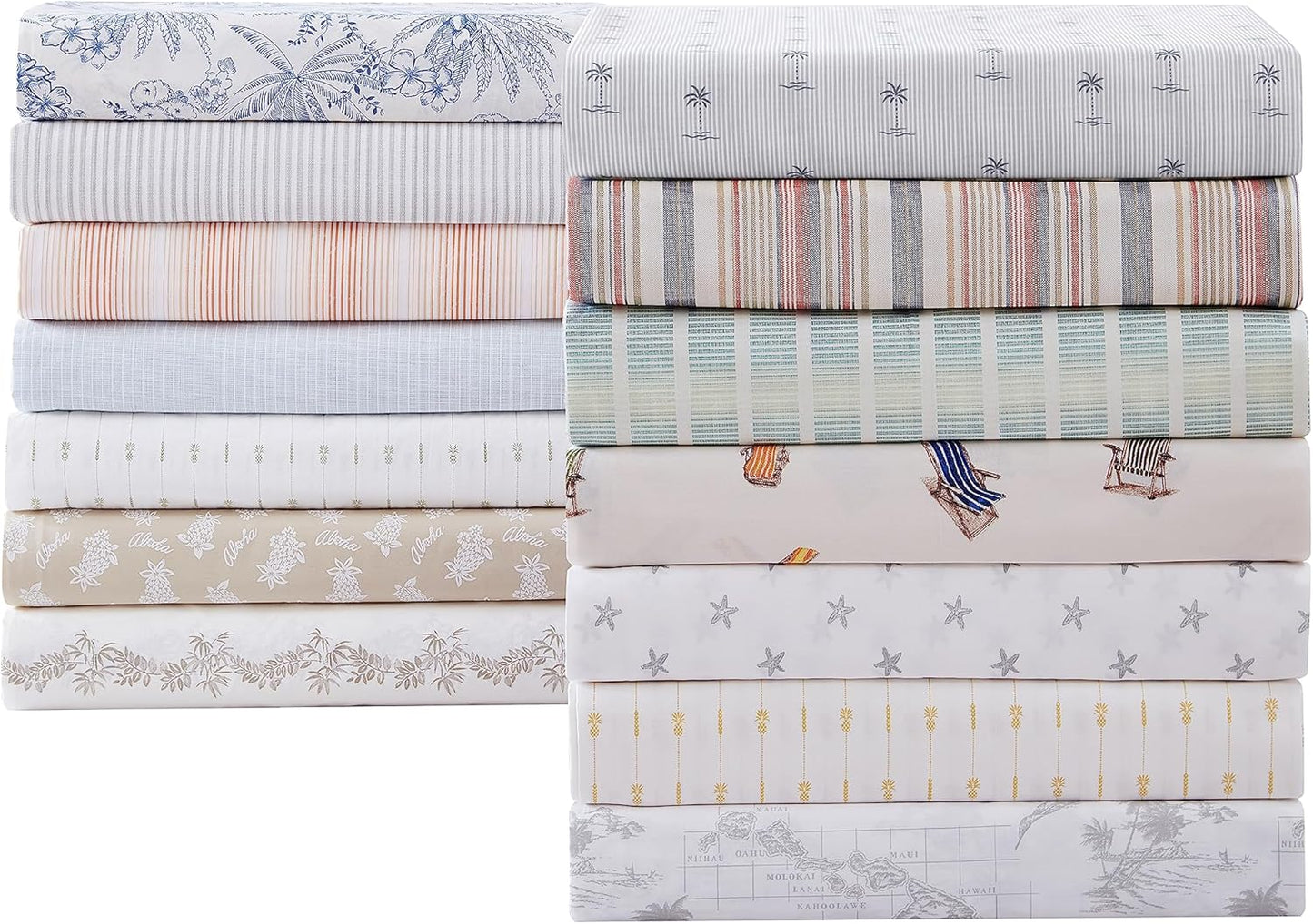 Tommy Bahama - King Sheet Set, Cotton Percale Bedding Set, Crisp & Cool, Stylish Bedding Set (Kew Palms Grey, King)