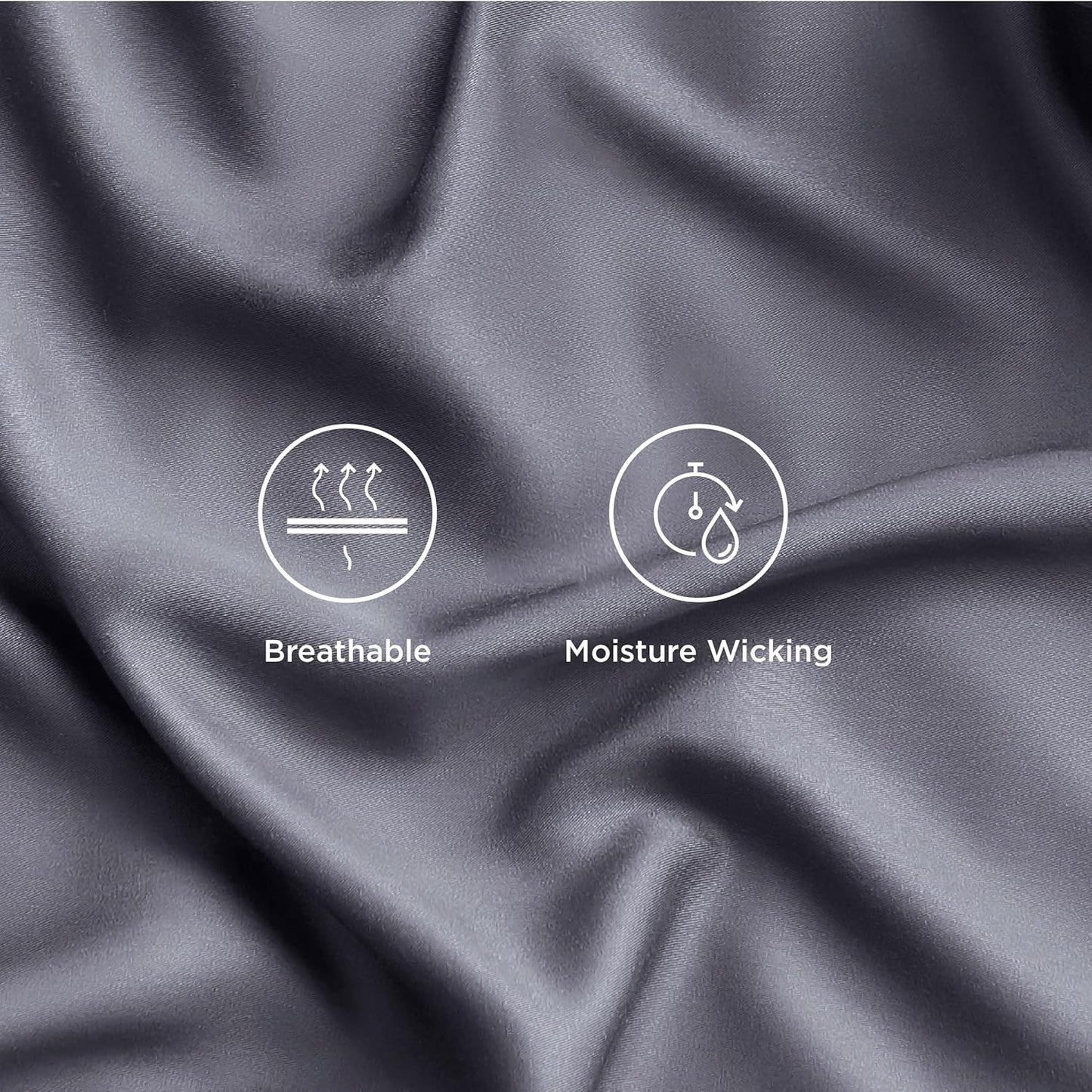 Bedsure King Size Sheets Set, Cooling Sheets for Hot Sleepers, Rayon Derived from Bamboo, Breathable & Soft, Deep Pocket Up to 16 Inches, Hotel Luxury Silky Bedding, Dark Grey