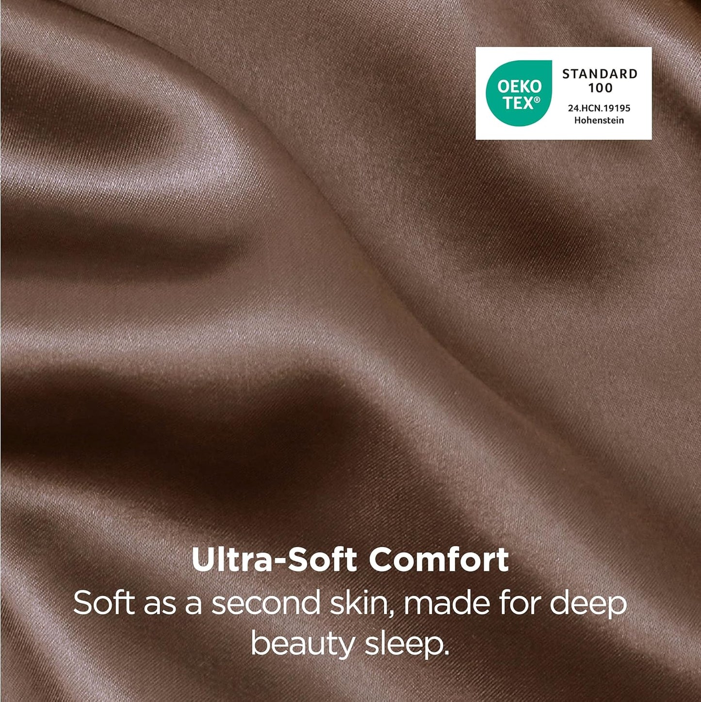Bedsure King Size Satin Pillowcase Set of 2 - Brown Silky Pillow Cases for Hair and Skin with Envelope Closure, Similar to Silk Pillow Cases, Gifts for Women Men, 20x36 Inches, 2pcs