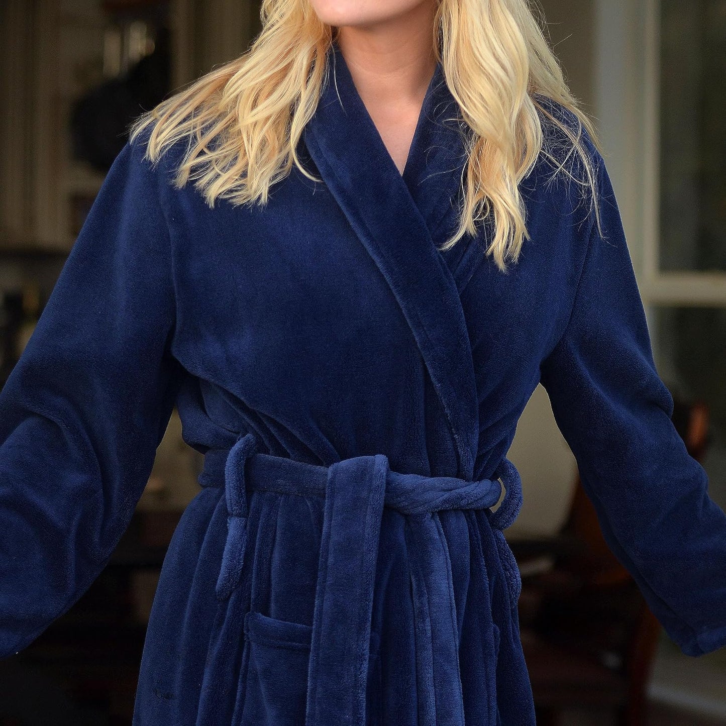 Alexander Del Rossa Plush Robe for Women, Long Fleece Winter Bath Robe, Plus Size