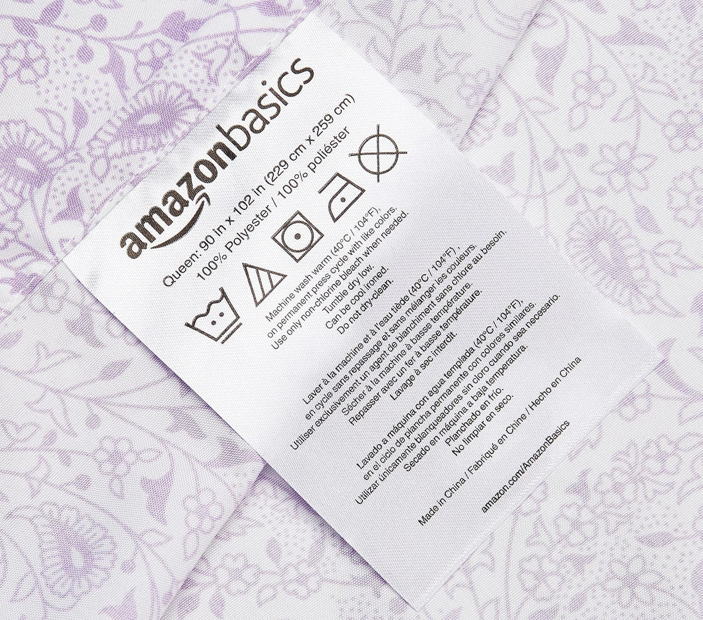 Amazon Basics Lightweight Super Soft Easy Care Microfiber Bed Sheet 3 Piece Set with 14" Deep Pockets - Twin XL, Lavender Paisley