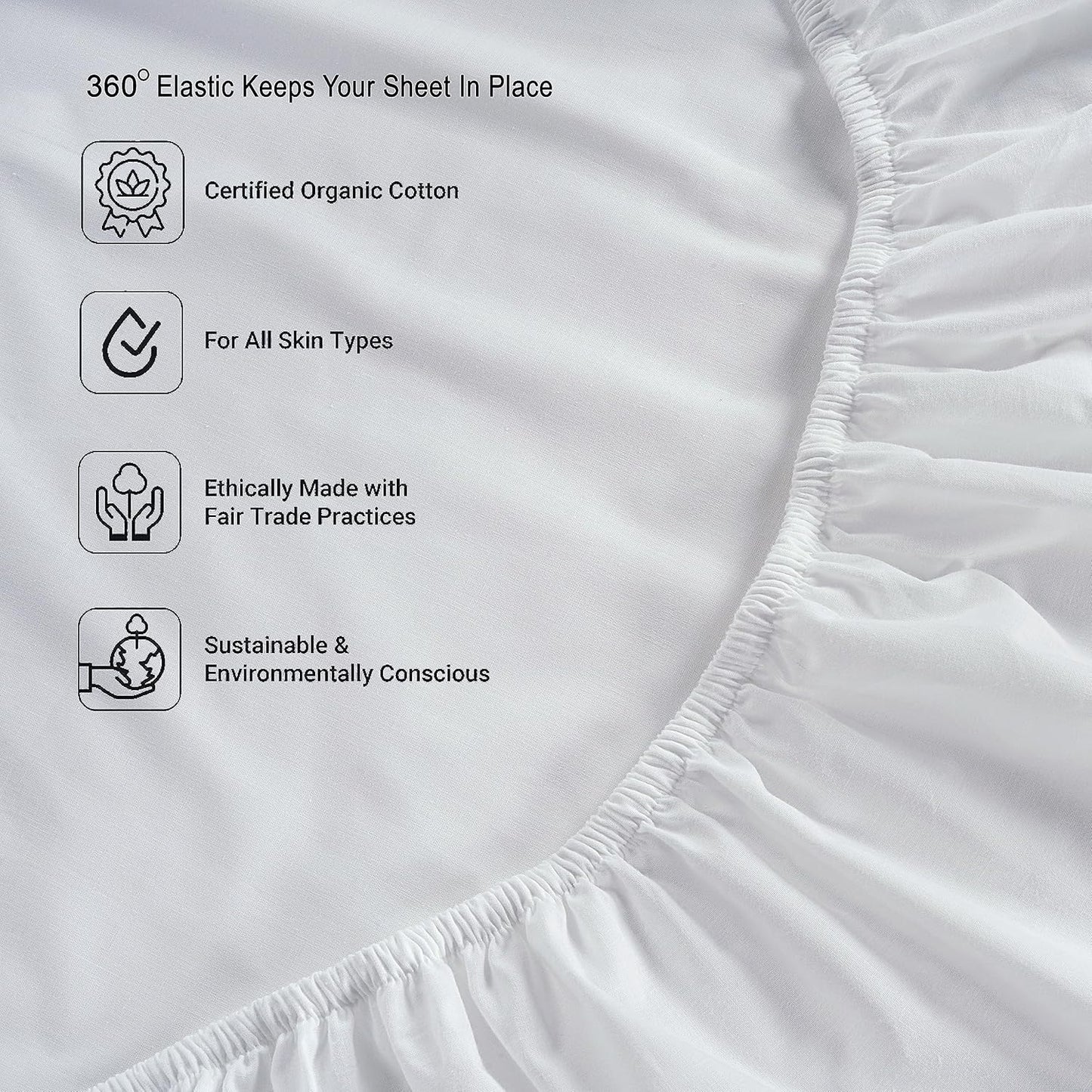 LANE LINEN 100% Organic Cotton Pure White Full Sheets Set, 4-Piece Pure Organic Cotton Long Staple Percale Weave Ultra Soft Best Bedding Sheets for Bed, Breathable, 15" Deep Pocket - White (2 Pack)