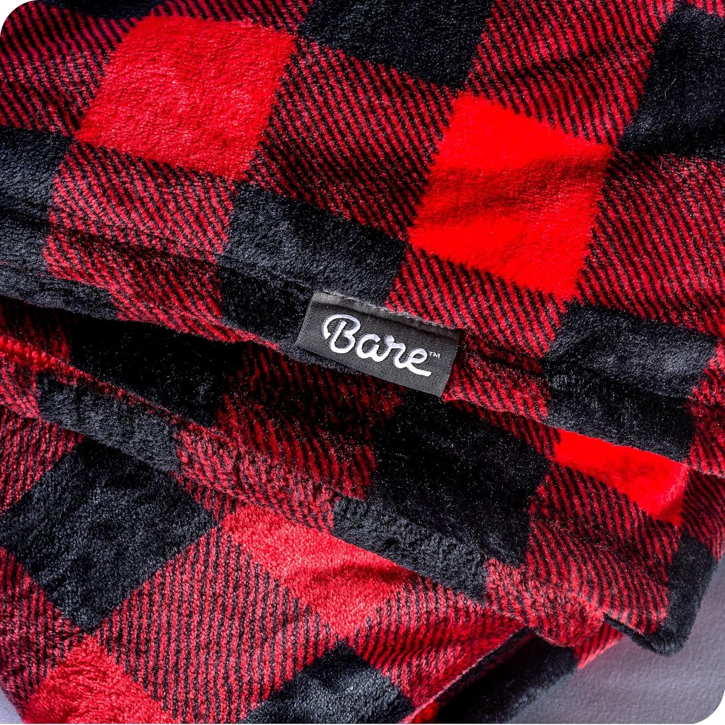 Bare Home Fleece Blanket - King Size - Ultra-Soft Lightweight for Bed, Sofa, and Couch - Luxury Microplush - Cozy Warm Blanket (King, Buffalo Plaid - Red/Black)