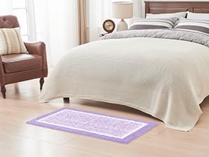 CozeCube Bath mats for Bathroom Non Slip, Fluffy Absorbent Microfiber Bath mat Washable, Aesthetic Bathroom Rugs, Large Purple Bath mat, Lavender, 36" x 24"