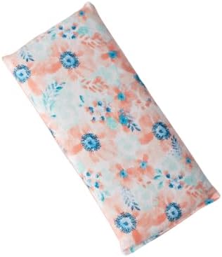 Large Microwave Heating Pad with Flax Seed, Scented or Unscented, Good for Back Pain or Cramps, Moist Heat Therapy or Ice Pack, Microwavable Bean Bag, 6" x 12" (Peach Floral, No Added Herbs)
