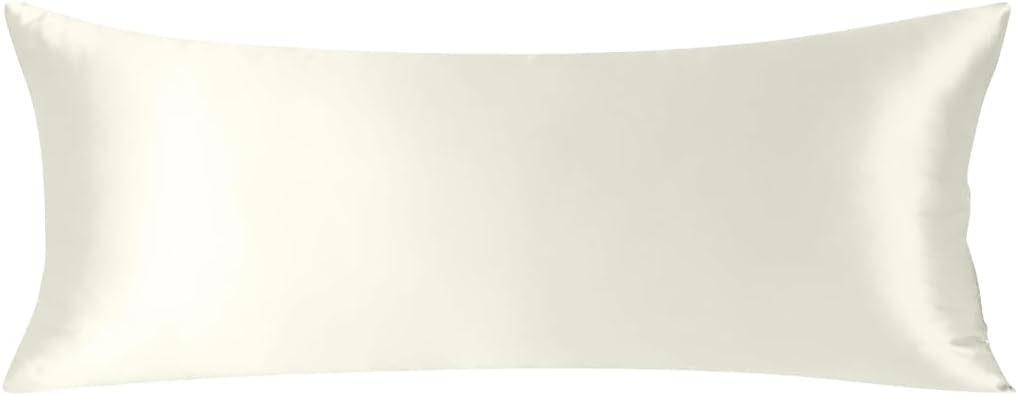 ZIMASILK 100% Pure Mulberry Silk Pillowcase for Hair and Skin Health,Both Sides 19 Momme Silk,1pc (Body 20"x54",Ivory)