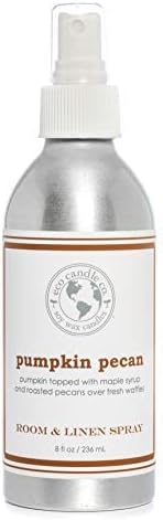 ECO CANDLE CO. Room & Linen Spray, Pumpkin Pecan, 8 oz. - Scents Of Pumpkin, Pecans, & Maple Syrup - Recycled Aluminum Bottle, No Propellents, Pump Top, All Natural Ingredients