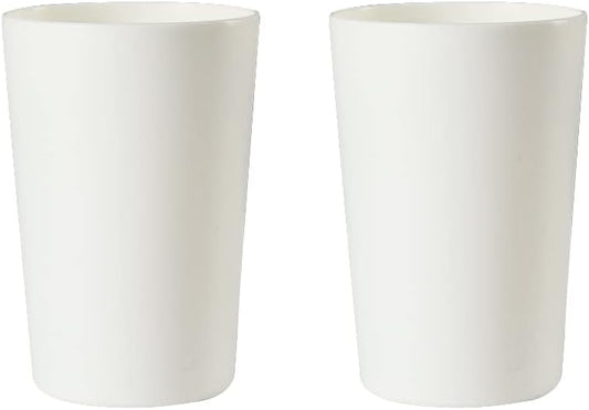 Bathroom Tumbler, Unbreakable Dishwasher, Safe Drink cup, Plastic cup 11 ounces, 2 pieces (white and white)