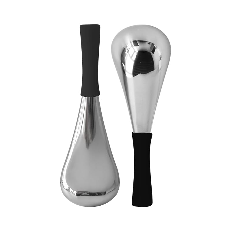 Ice Globes for Face & Eyes, Unbreakable Stainless Steel Cryo Sticks for Beauty Routines, Facials Cold Roller Cooling Globes for Puffiness, Wrinkles, Dark Circles, Headaches(Black)