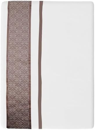 Cotton Duvet Cover Queen Size 1000 Thread Count 100% Egyptian Long Staple Quilt Full Size With Zipper 3 Piece All Season Set for Comforter For Chirstmas (Taupe Embroidered on Ivory Duvet)