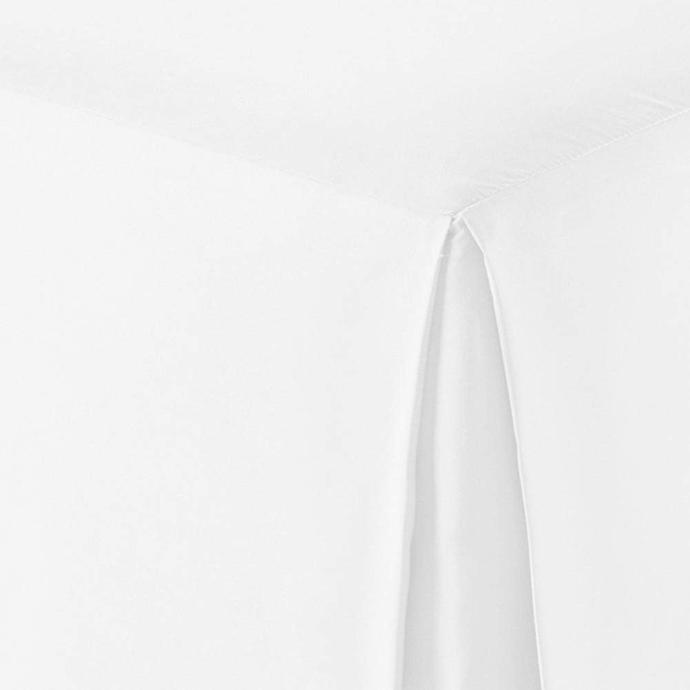 Amazon Basics Lightweight Pleated Bed Skirt, Full, Bright White, Solid