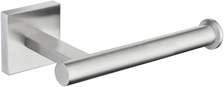 Premium 304 Stainless Steel Wall Mounted Toilet Paper Holder - Brushed Nickel Paper Roll Holder, Heavy-Duty Permanent Bathroom Toilet Tissue Holder, Modern & Durable Toilet Roll Holder
