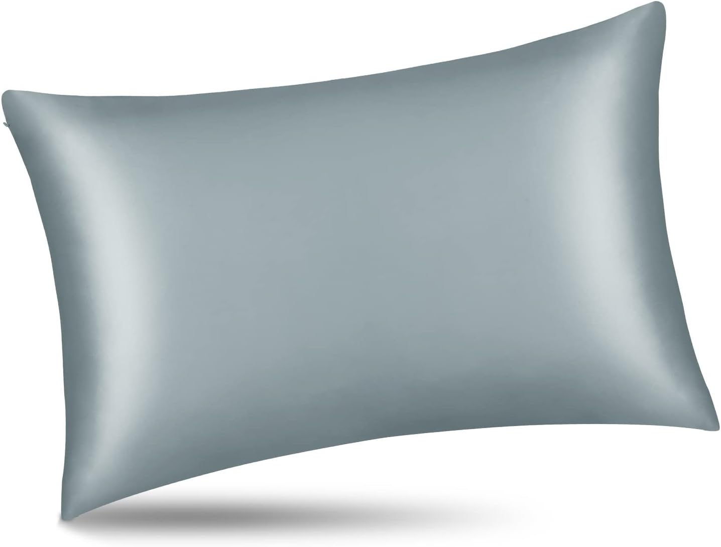 ALASKA BEAR Silk Pillowcase for Hair and Skin, Set of 2 Pure Genuine 22 Momme Mulberry Silk Pillow Cases Queen Size for Bliss Sleep Better Than Poly Satin, Zipper Closure(2pc, HazeBlue)