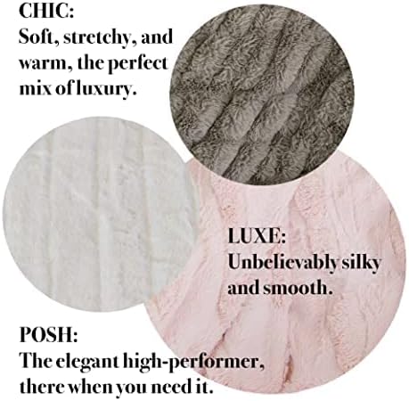 Minky Designs Blueberry Minky Blanket – Ultra Soft Faux Fur Throw Blanket for Couch, Bed & Home – Fluffy, Warm & Luxurious – Chic Collection (Large, 60x72)