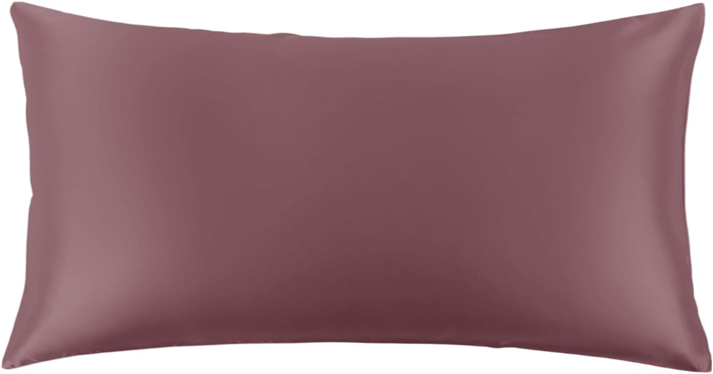 THXSILK Set of 2 Silk Pillowcase for Hair and Skin, 100% Mulberry Silk Bed Pillowcase 22 Momme, Hypoallergenic Soft Breathable Silk Pillow Case with Hidden Zipper, California King 20"x40", Purple