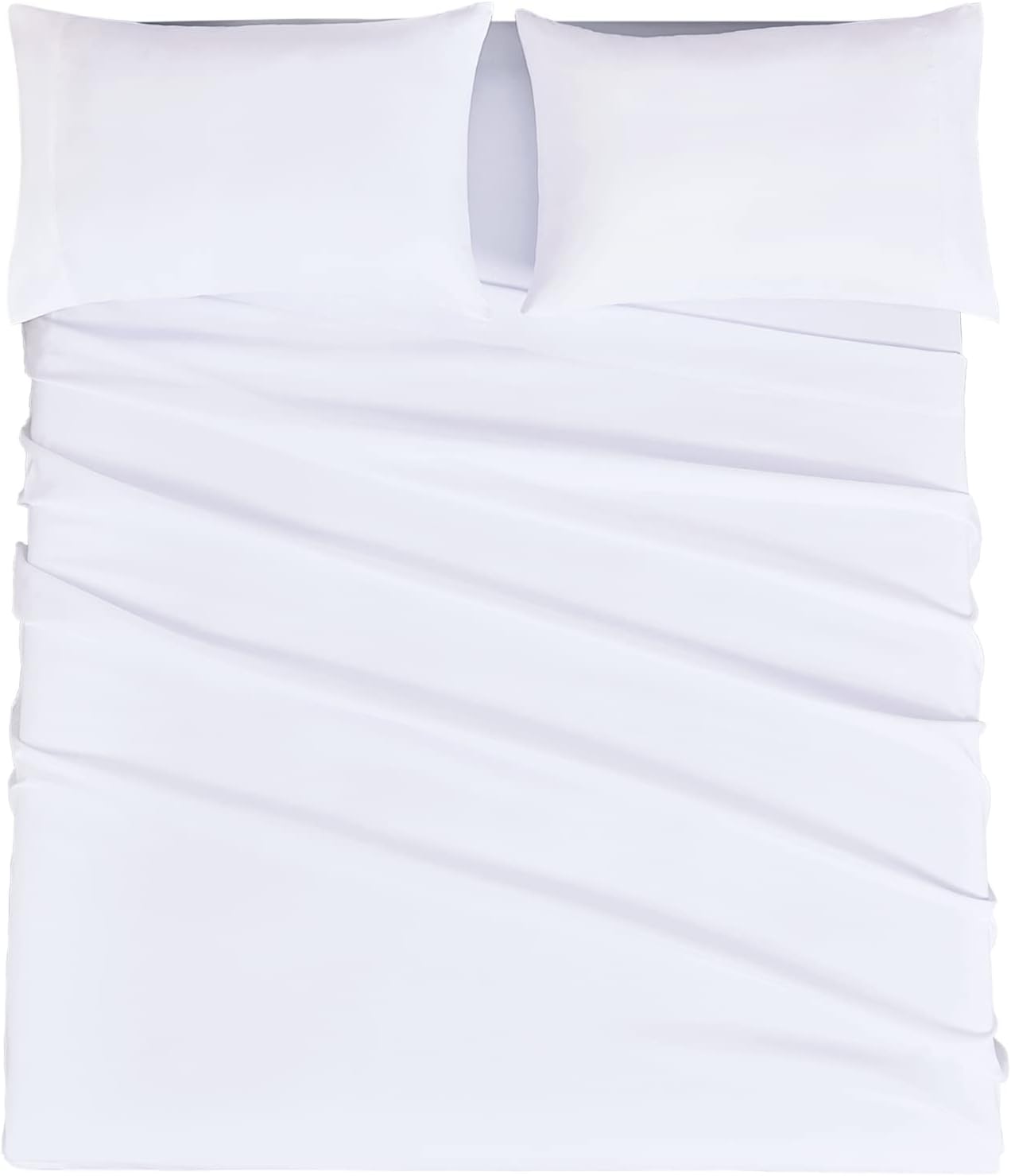 Mejoroom California King Size Sheet Set - Soft Microfiber Bed Sheets,Deep Pocket Fitted Sheet, Breathable, Wrinkle & Fade Resistant - 4 Piece (California King,White)