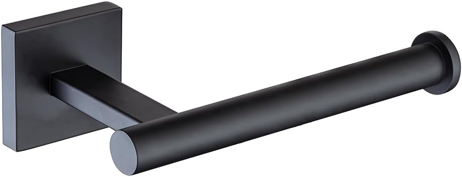 Modern Matte Black 304 Stainless Steel Toilet Paper Holder Wall Mounted Permanent Bathroom Tissue Roll Holder Toilet Paper Roll Holder Luxe Finish Toilet Roll Holder Sleek Stylish toilet tissue holder