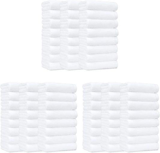 Amazon Basics Soft and Thick Cotton Hand Towels, 16 x 26 in, White, (Pack of 72)