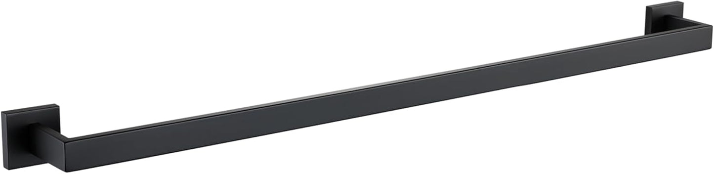 LANC 36-Inche Long Towel Bars for Bathroom Wall Mounted, Matte Black Bath Towel Racks Stainless Steel Total-37.5” Towel Rails for Kitchen Square Towel Holder Rods Hanger, A8804MB-9P1