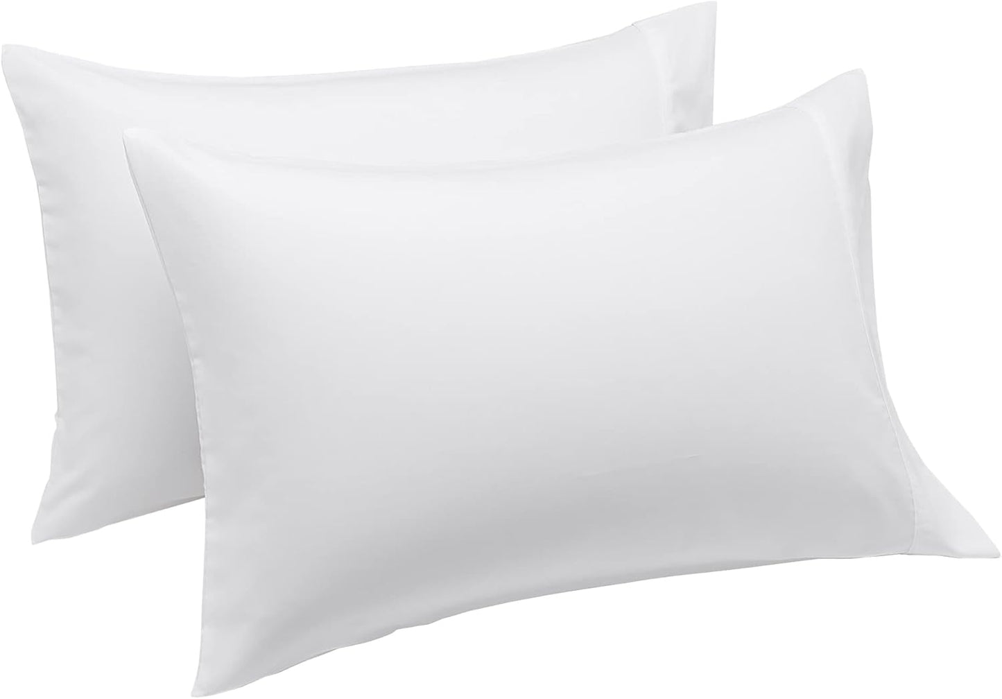 Amazon Basics King Pillow Cases Set of 2 - Lightweight, Super Soft Easy Care Microfiber, Bright White, 40" L x 20" W, Pillows Not Included