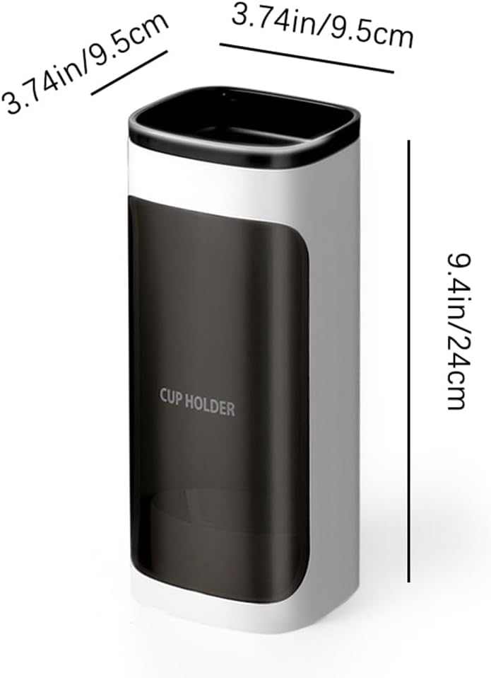 2 Pcs Cup Dispenser Wall Mounted, Bathroom Cup Dispenser Holder for 3oz-9.5oz Disposable Paper and Plastic Cups, Water Cooler Cup Dispenser with Adhesive Plate (Single Green)