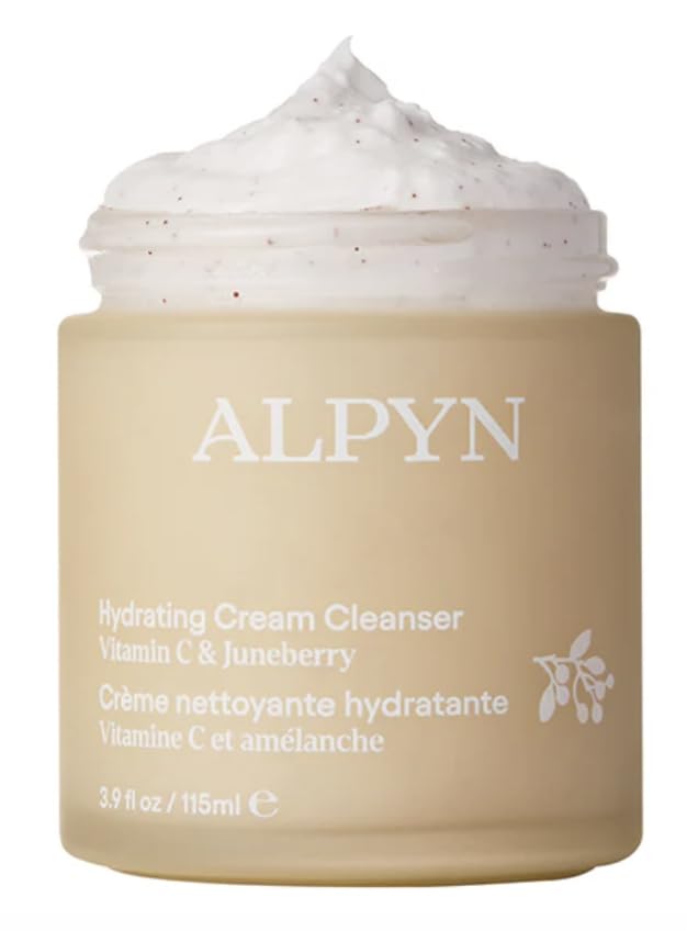 ALPYN Hydrating Cold Cream Cleanser with Vitamin C & Juneberry | Removes Dirt, Oil & Makeup | Exfoliates Dryness for Soft & Smooth Skin | 3.9 oz / 115 ml