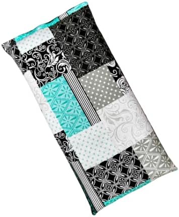 Large Microwave Heating Pad with Flax Seed, Scented or Unscented, Good for Back Pain or Cramps, Moist Heat Therapy or Ice Pack, Microwavable Bean Bag, 6" x 12" (Patchwork, Lavender)