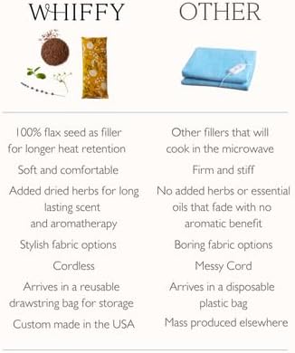 Microwave Heating Pad Flax Seed, Scented Unscented, Good for Back Pain Cramps, Moist Heat Therapy Ice Pack, Microwavable Bean Bag, 6" x 12" (Blue Vintage Floral, Chamomile)