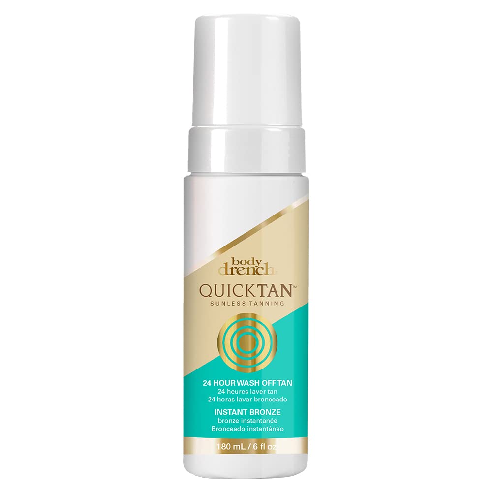 Body Drench Quick Tan Instant Wash-Off Self Tanner – 24-Hour Sunless Self Tanning Lotion for Face & Body, Natural-Looking Bronze Glow, Fake Tan 6 fl oz