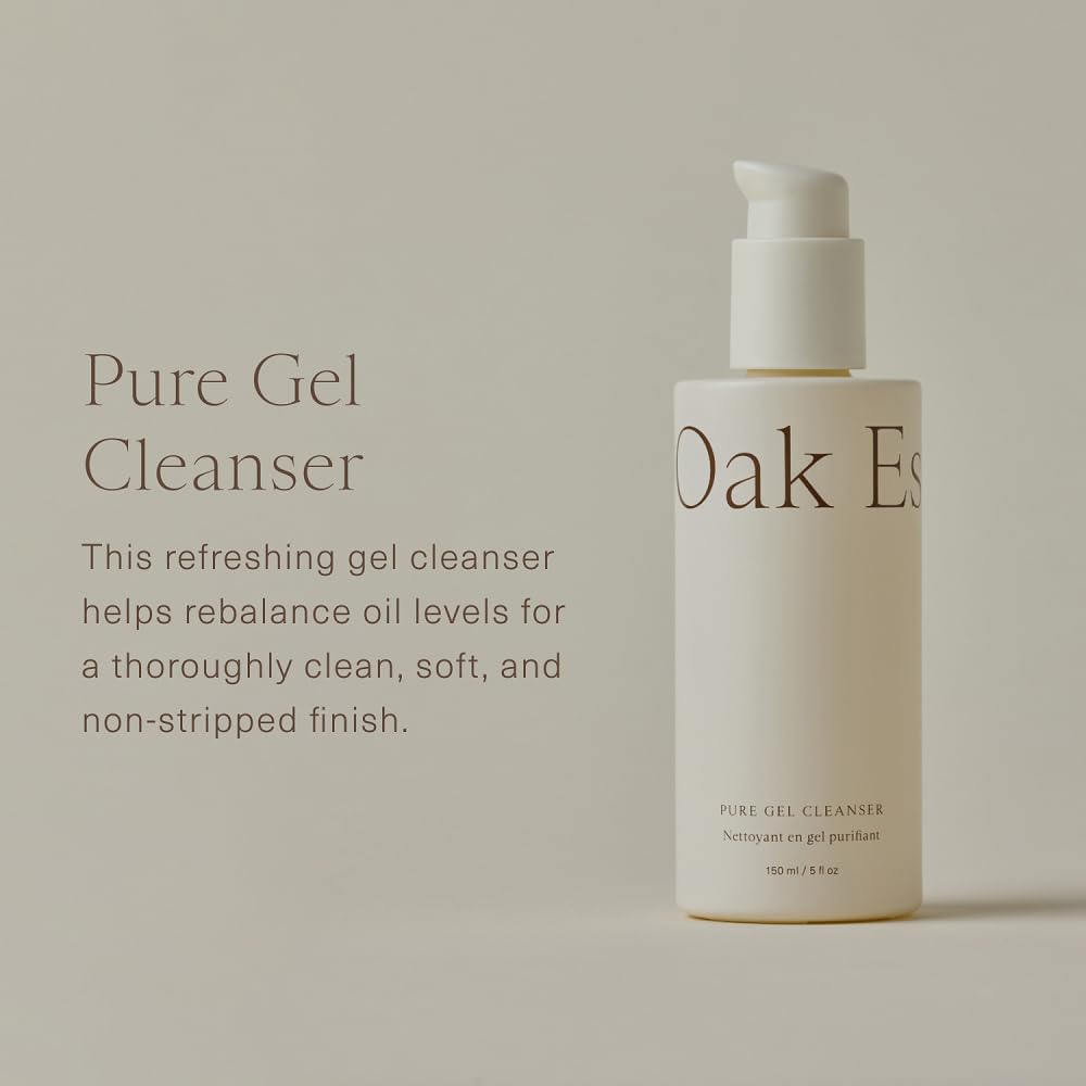 Oak Essentials Pure Gel Cleanser | Clarifying Gel Face Wash with Aloe and Amino Acids | Removes Dirt & Oil Without Drying, 5 Fl Oz