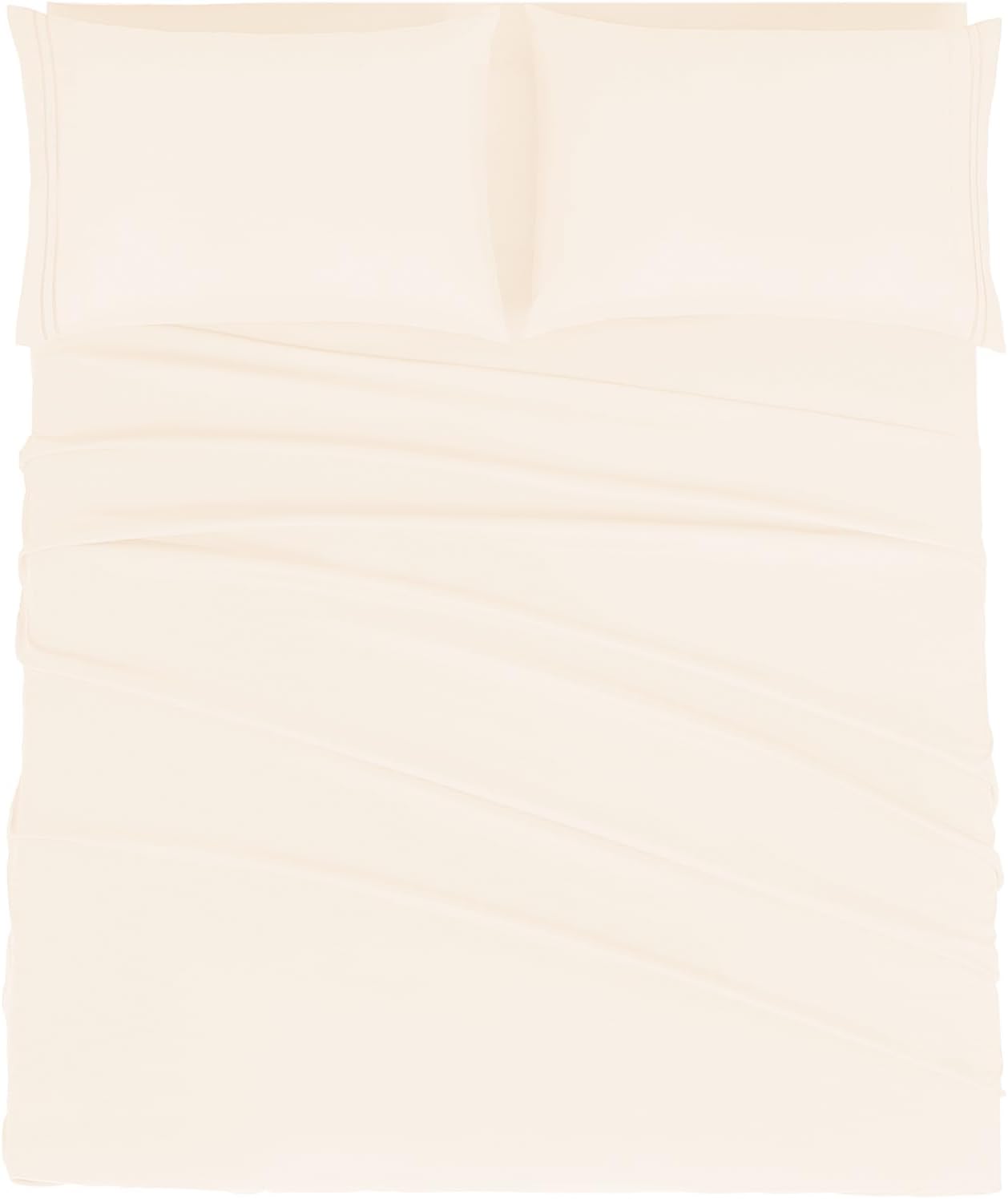 Mejoroom Full Size Sheet Set - Soft Microfiber Bed Sheets - Deep Pocket Fitted Sheet, Breathable, Wrinkle & Fade Resistant - 4 Piece (Full, Cream)