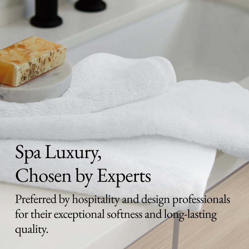 Italic Serene Ultraplush Cotton Washcloth Towel Set, 4-Pack, White, Soft Face Towels, 800GSM, 100% Cotton, Heavy Duty, Resort Grade Towels (White)