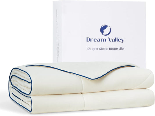 Dream Valley® Outlast® Deepsleep Cooling Comforter, King Size, NASA-Grade Space Technology Cooling Blanket for Hot Sleepers Night Sweats, Q-Max > 0.45 Aerocool™ Breathable, Ivory, 106"x90"