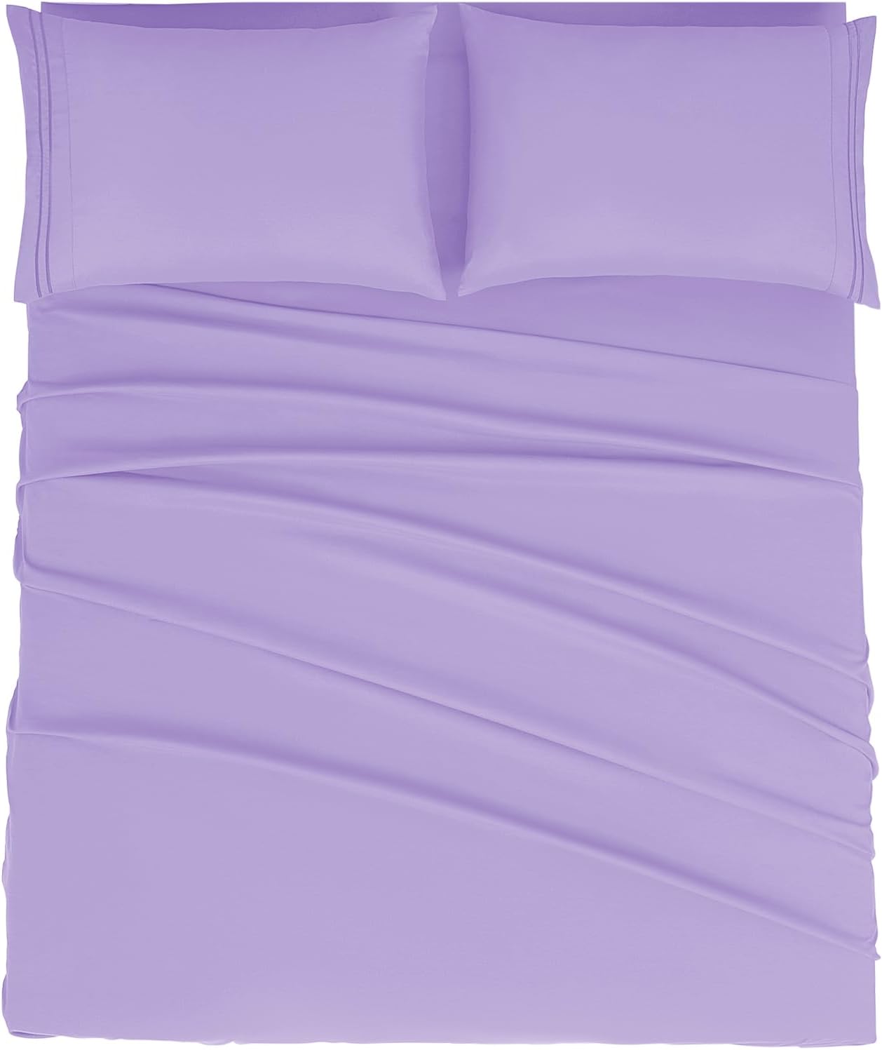 Mejoroom King Size Bed Sheet Set - Hotel Luxury 1800 Bedding Sheets & Pillowcases - 16" Deep Pocket Fitted Sheet, Soft, Breathable, Wrinkle & Fade Resistant - 4 Piece(King,Violet)