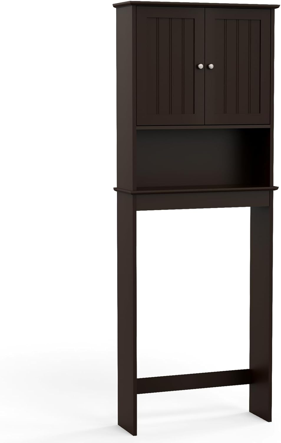 Over The Toilet Storage Cabinet, Behind Toilet Bathroom Organizer with Adjustable Shelves, Above Toilet Organizers with Barn Door, Space Saver for Restroom, Bathroom, Laundry