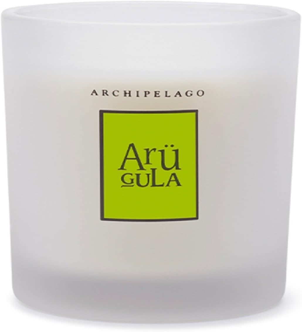 Archipelago Botanicals Hand-Poured Soy Wax Blend Scented Candle with Fragrance Oils, Lead-Free Cotton Wicks, Glass Candle Jar with Gift Box, Burns Approx. 60 Hours, Arugula, 10 Oz.